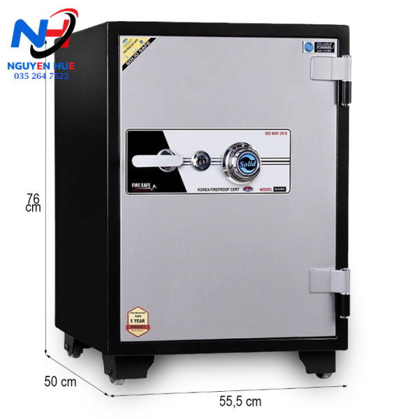KÉT SẮT CHỐNG CHÁY SOLID SLS-76C KHÓA CƠ BẢO MẬT CÔNG NGHỆ HÀN QUỐC