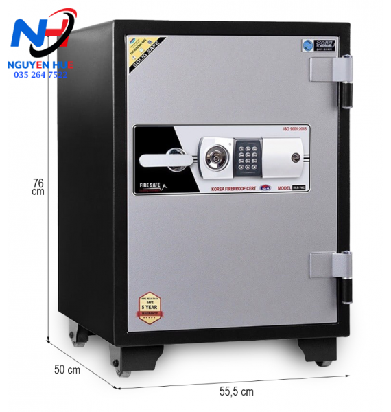 KÉT SẮT CHỐNG CHÁY SOLID SLS-76E KHÓA ĐIỆN TỬ BẢO MẬT CÔNG NGHỆ HÀN QUỐC 