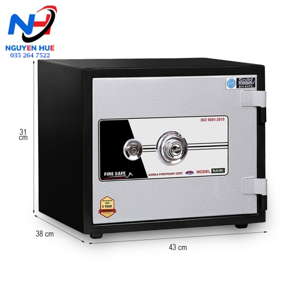 KÉT SẮT CHỐNG CHÁY SOLID SLS-31C KHÓA CƠ BẢO MẬT CÔNG NGHỆ HÀN QUỐC