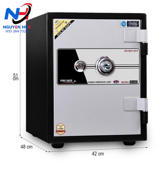 KÉT SẮT CHỐNG CHÁY SOLID SLS-52C KHÓA CƠ TỬ BẢO MẬT CÔNG NGHỆ HÀN QUỐC