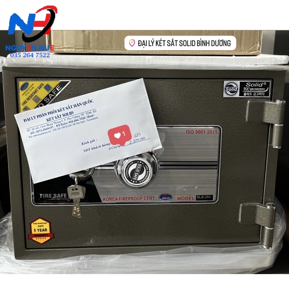 KÉT SẮT CHỐNG CHÁY SOLID SLS-35C KHÓA CƠ BẢO MẬT CÔNG NGHỆ HÀN QUỐC